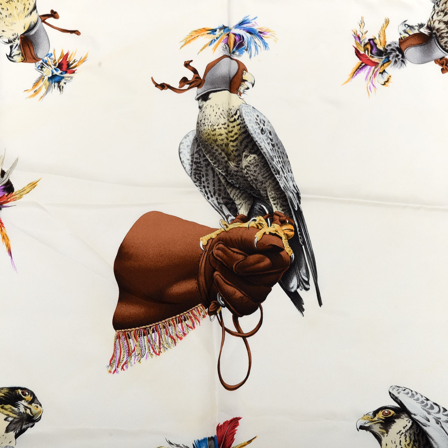 Hermes Silk Chasse A Vol Scarf 90 3 of 8