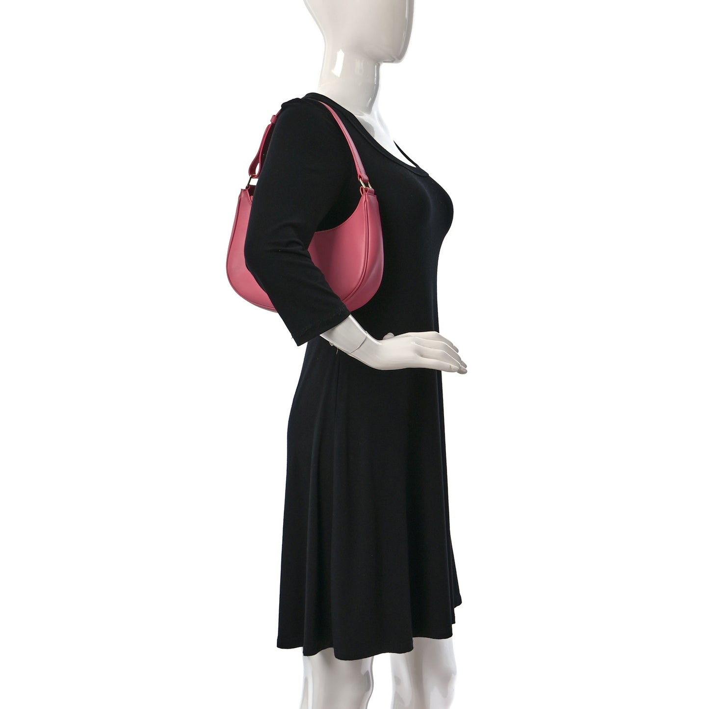 Smooth Calfskin Medium Strap Ava Shoulder Bag Pink