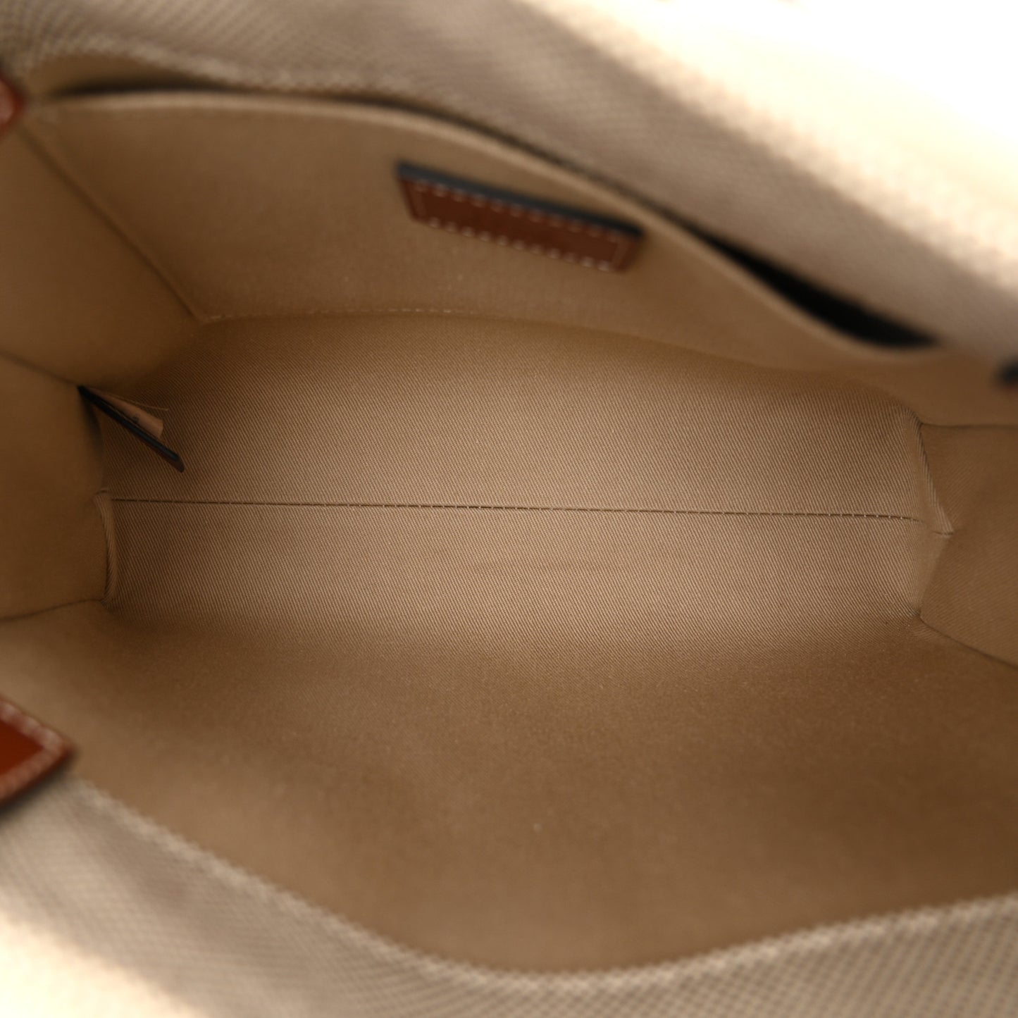 Cotton Calfskin Small Woody Ribbon Tote White Brown