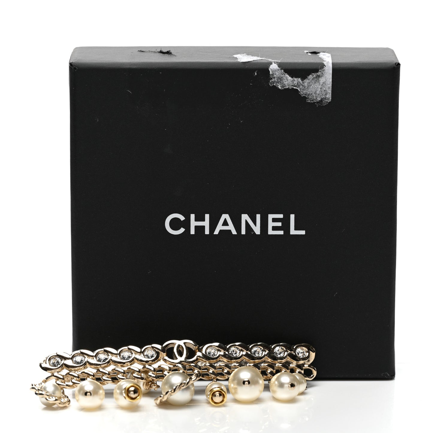 Pearl Crystal Brooch Barrette Gold