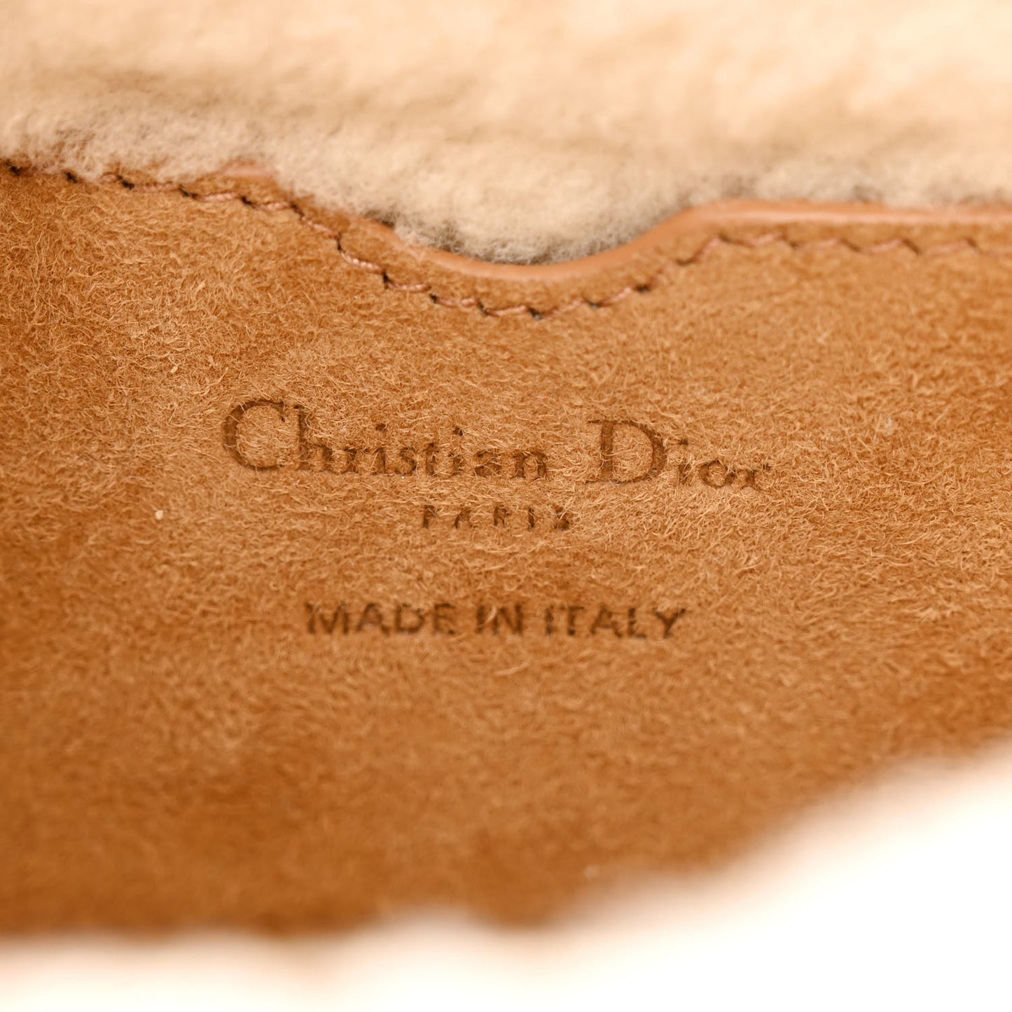 Suede Shearling Medium Bobby Flap Natural