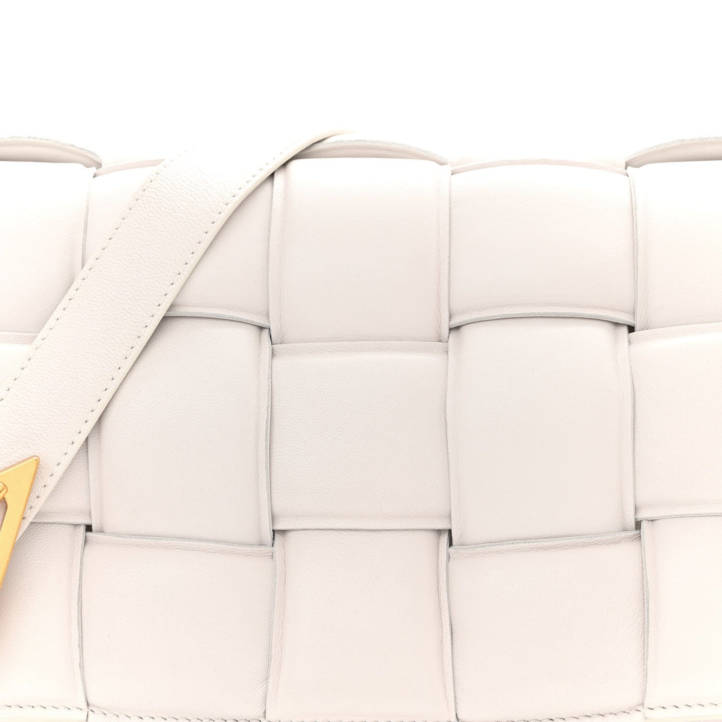 Nappa Maxi Intreccio Padded Cassette Crossbody Bag Chalk