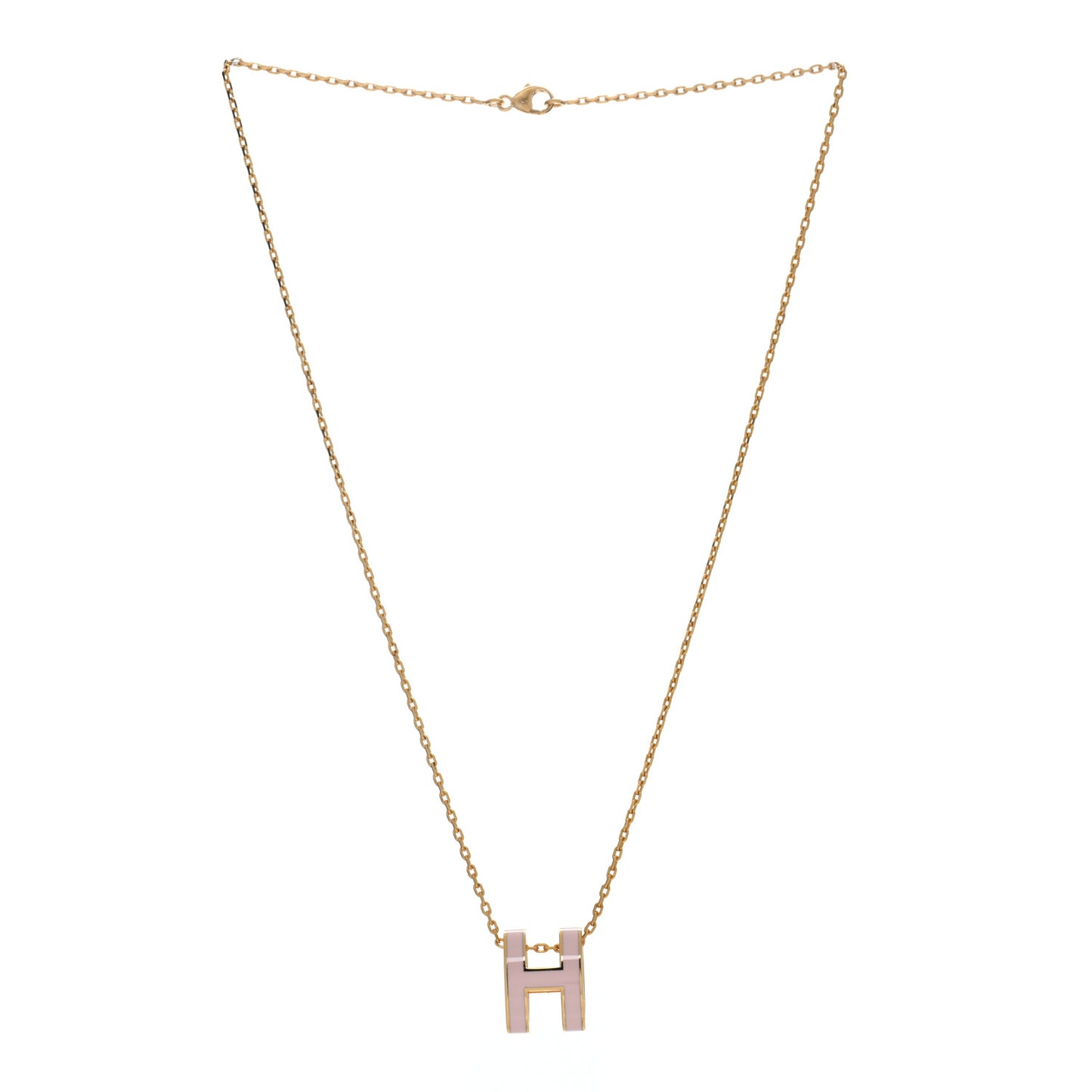 Lacquered Rose Gold Pop H Pendant Necklace Rose Dragee