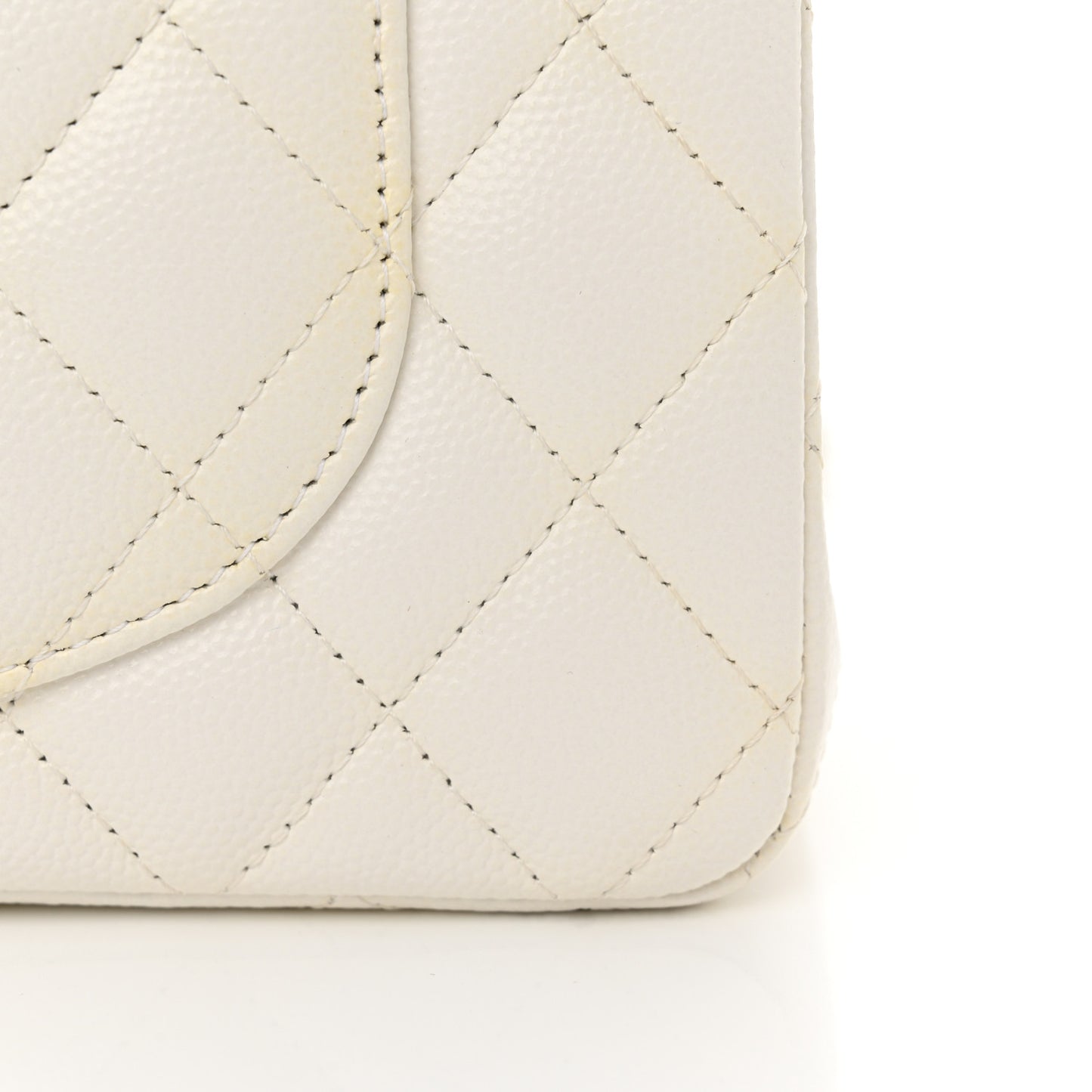 Caviar Quilted Small Double Flap White