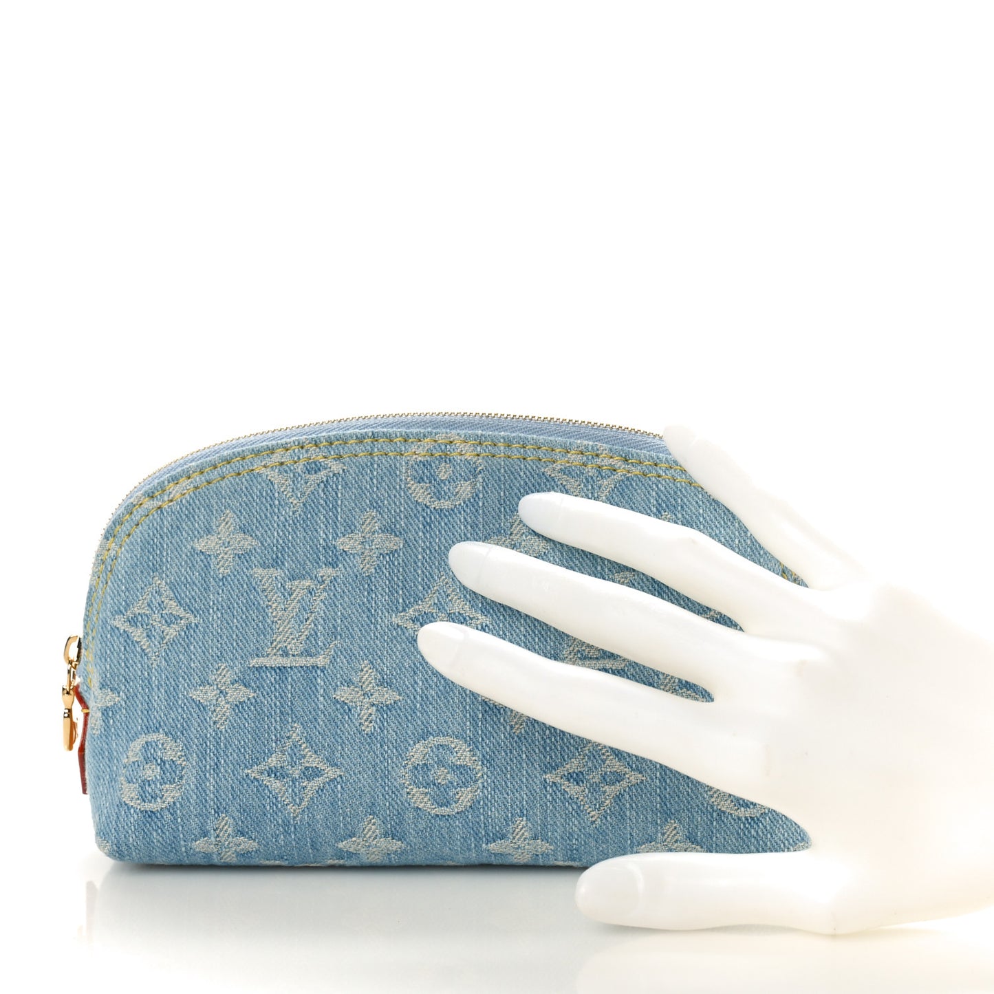 Denim Monogram Pochette Cosmetique PM Sky Blue