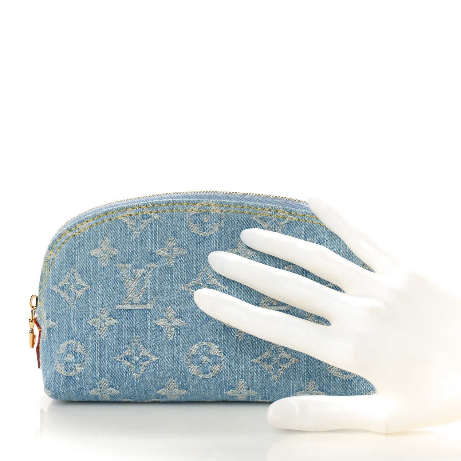 Louis Vuitton Denim Monogram Pochette Cosmetique PM Sky Blue 2 of 8