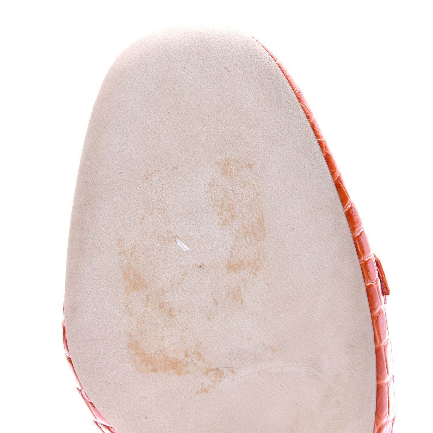 Fendi Calfskin Crocodile Embossed Promenade Slingback Loafer Pumps 35.5 Rust 9 of 9