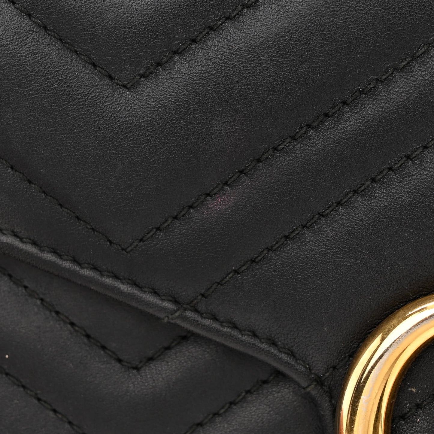 Calfskin Matelasse GG Marmont Chain Wallet Black