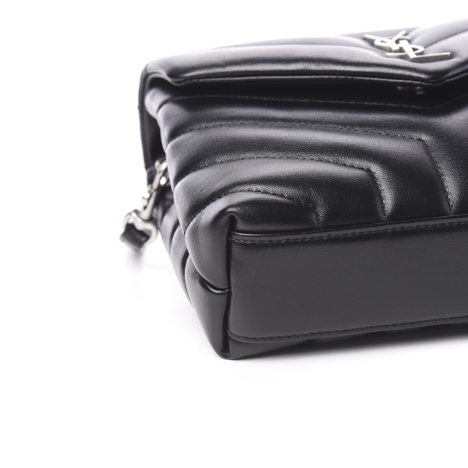 Saint Laurent Calfskin Y Quilted Monogram Toy Loulou Crossbody Bag Black 7 of 10