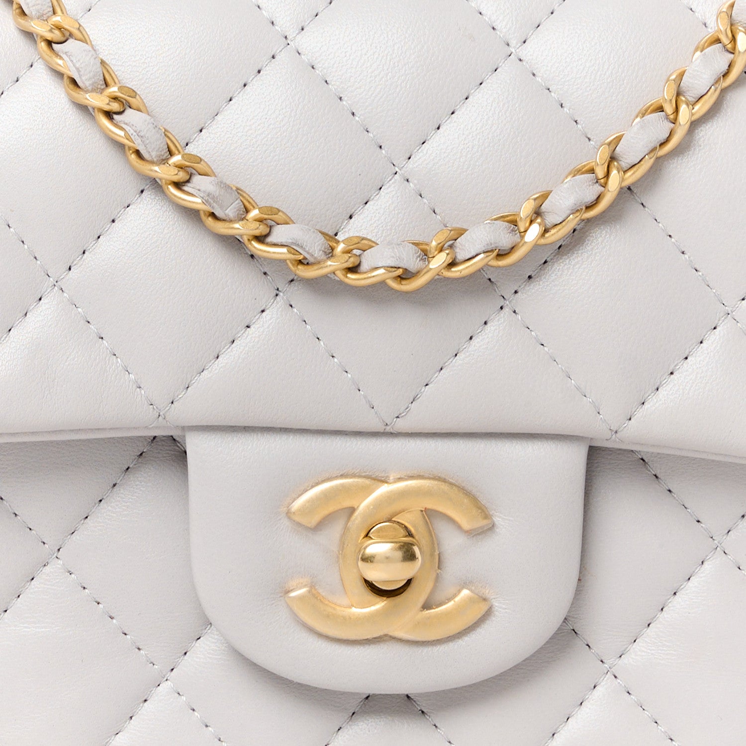 Chanel Lambskin Quilted Mini Top Handle Rectangular Flap Grey 10 of 12