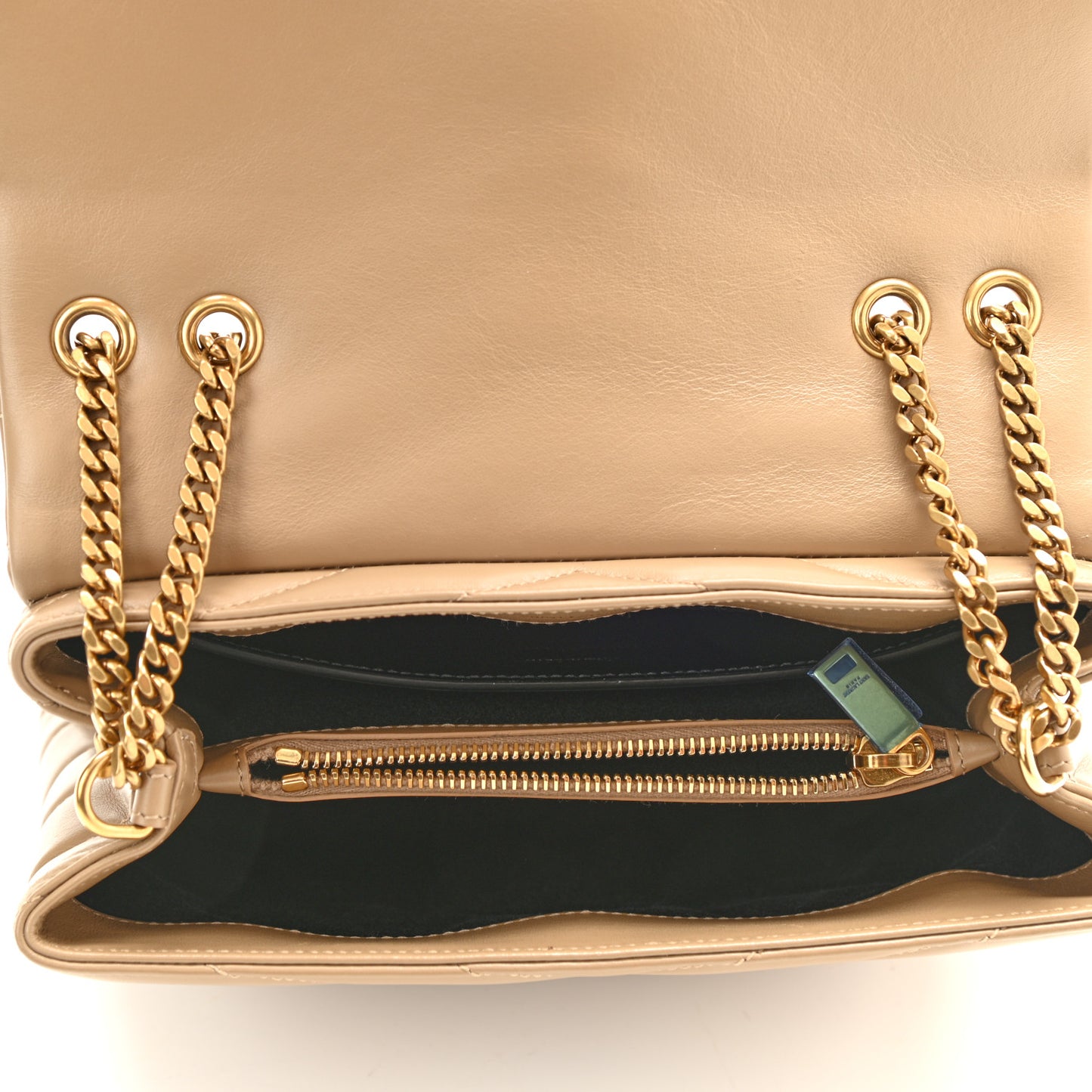 Calfskin Y Quilted Monogram Small Loulou Chain Satchel Dark Beige