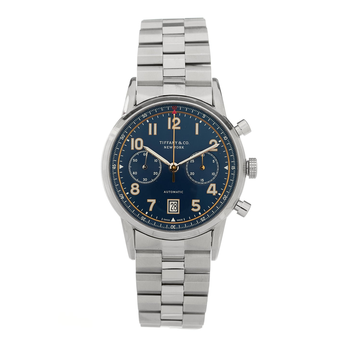Stainless Steel 42mm CT60 Chronograph Automatic Watch Blue