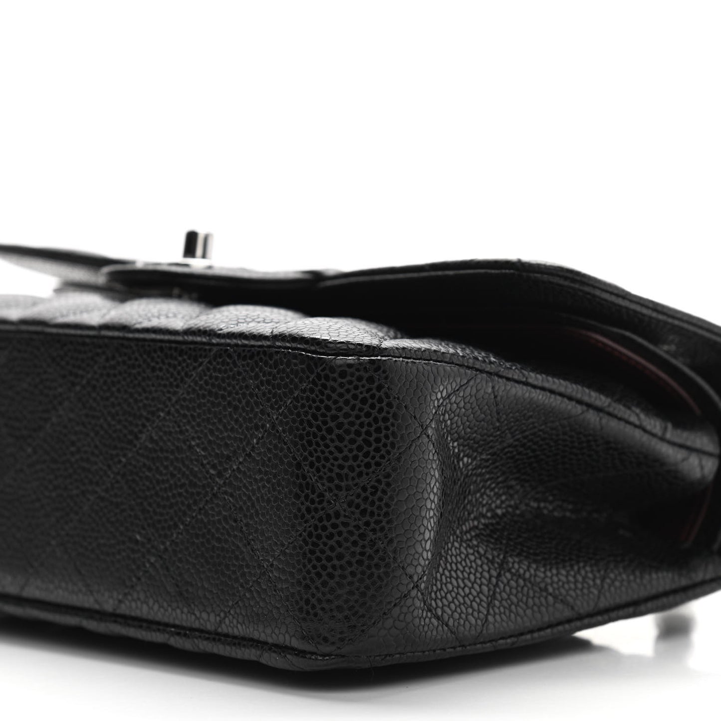 Caviar Quilted Small Double Flap Black