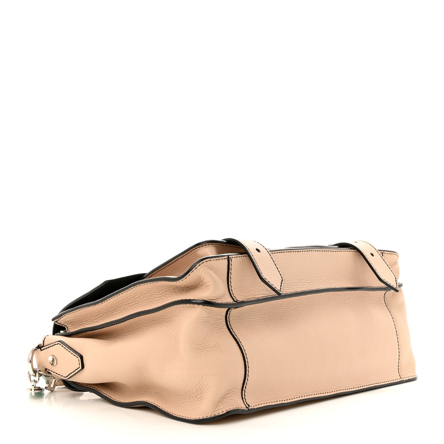 Grained Calfskin Medium Contrast Stitch PS1 Satchel Sand