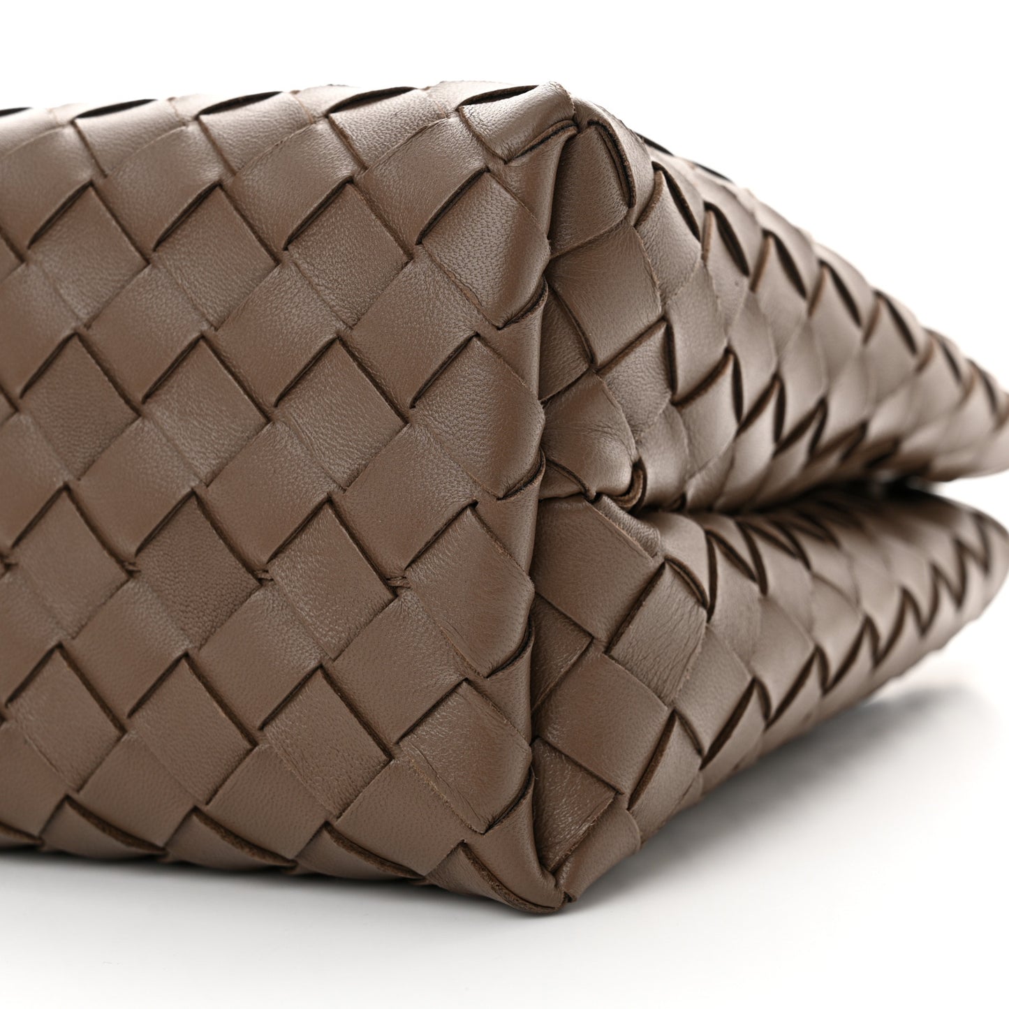 Nappa Intrecciato Small Andiamo Shoulder Bag Taupe Grey