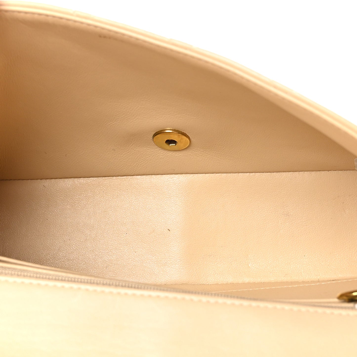 Lambskin Quilted Medium Single Flap Beige