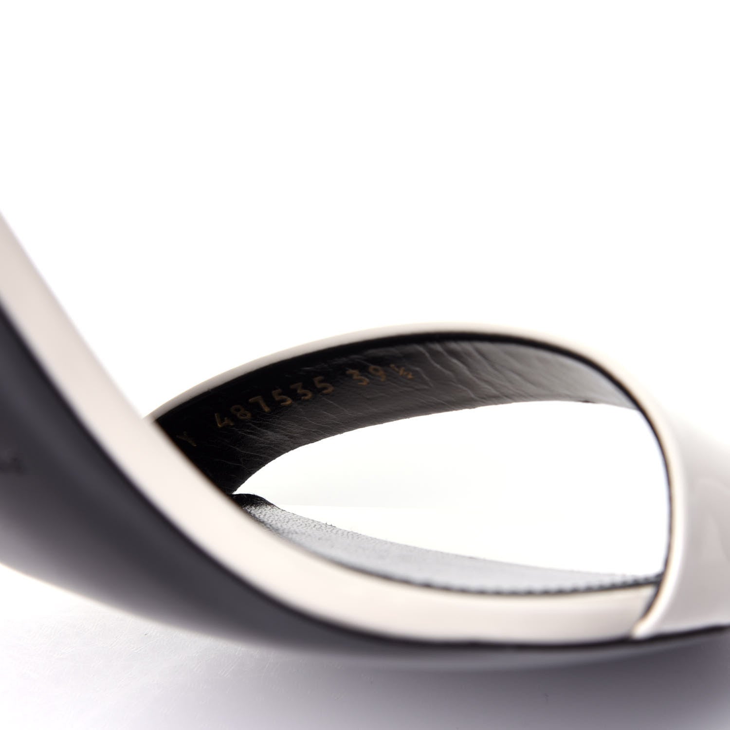 Saint Laurent Patent Calfskin Amber 85 Ankle Strap Sandals 39.5 Neutro 10 of 11