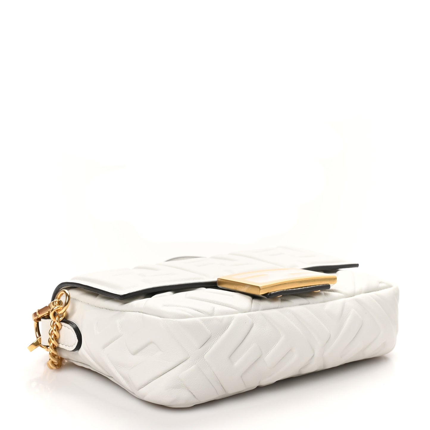 Nappa FF 1974 Embossed Mini Baguette White