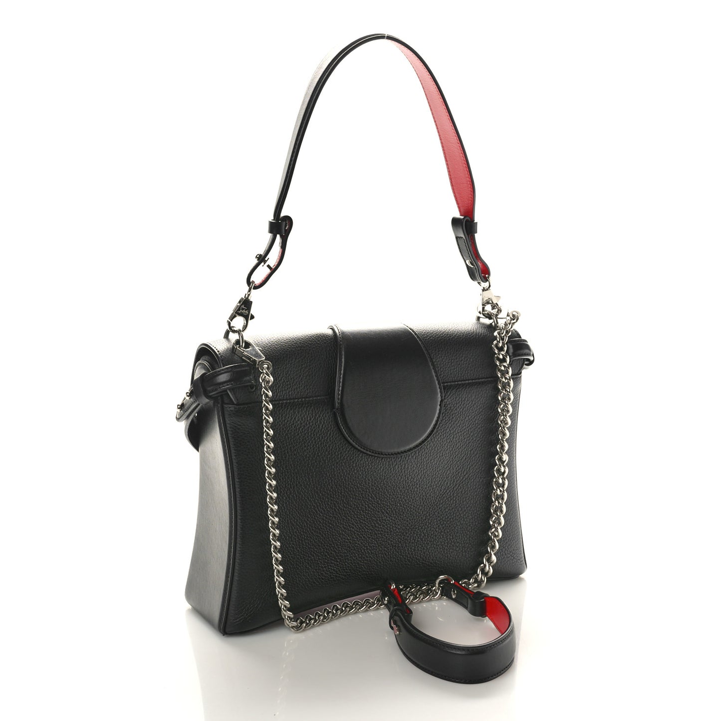 Pebbled Calfskin Medium Rubylou Shoulder Bag Black