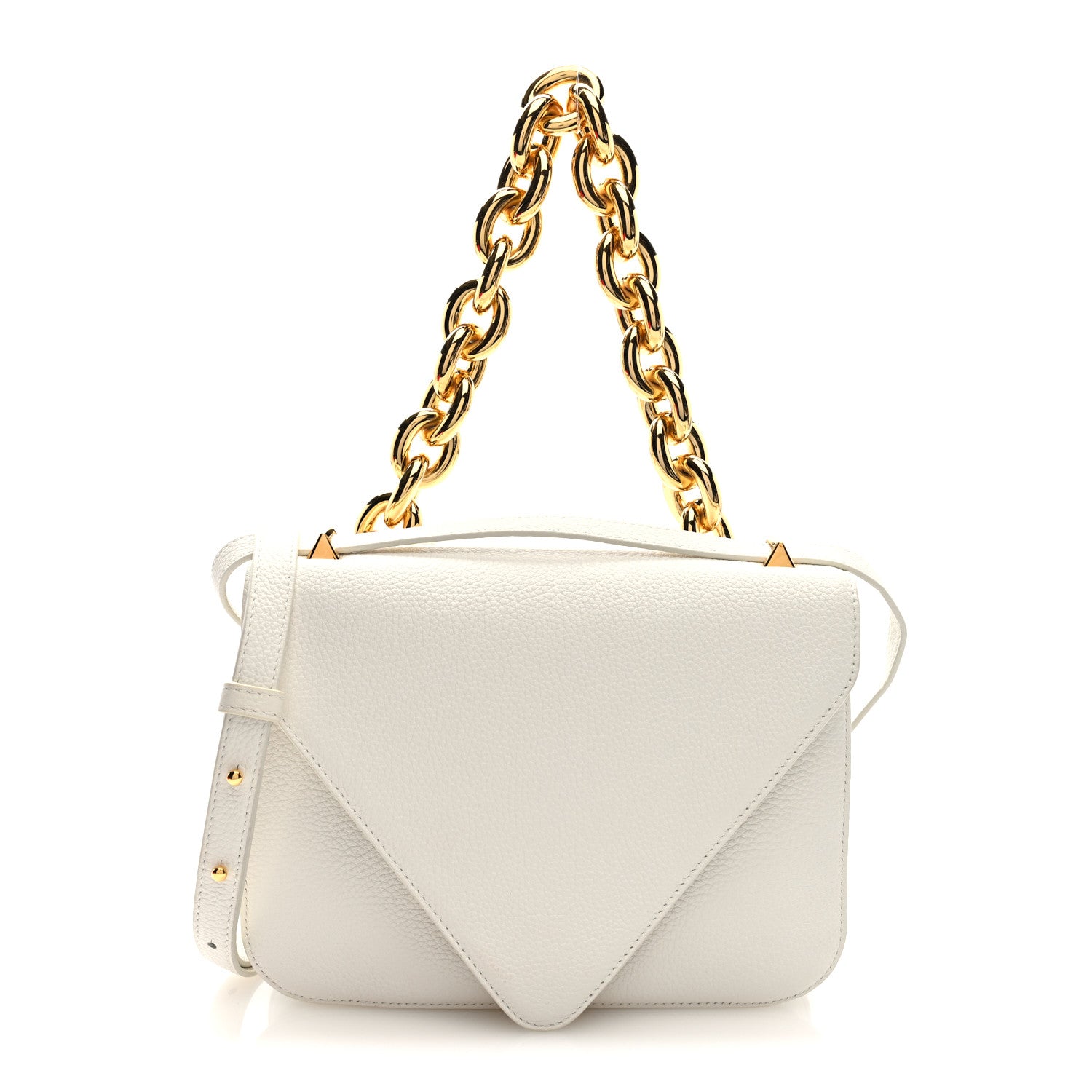 Bottega Veneta Calfskin Mount Envelope Bag White 1784900