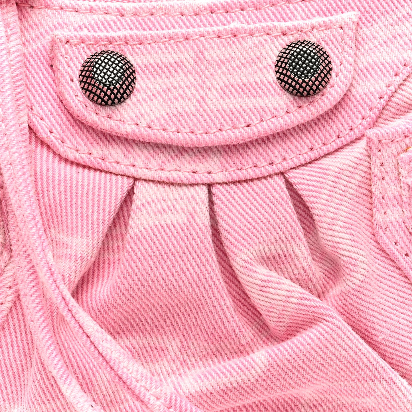Washed Denim BB Monogram Le Cagole Mini Purse With Chain Pink