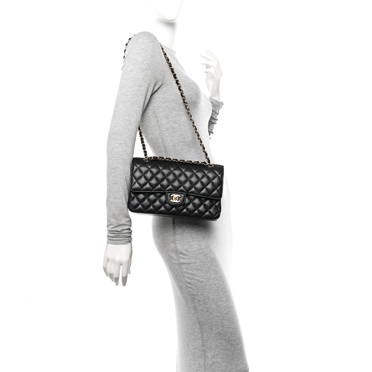 Chanel Caviar Quilted Medium Double Flap Black 2 of 11