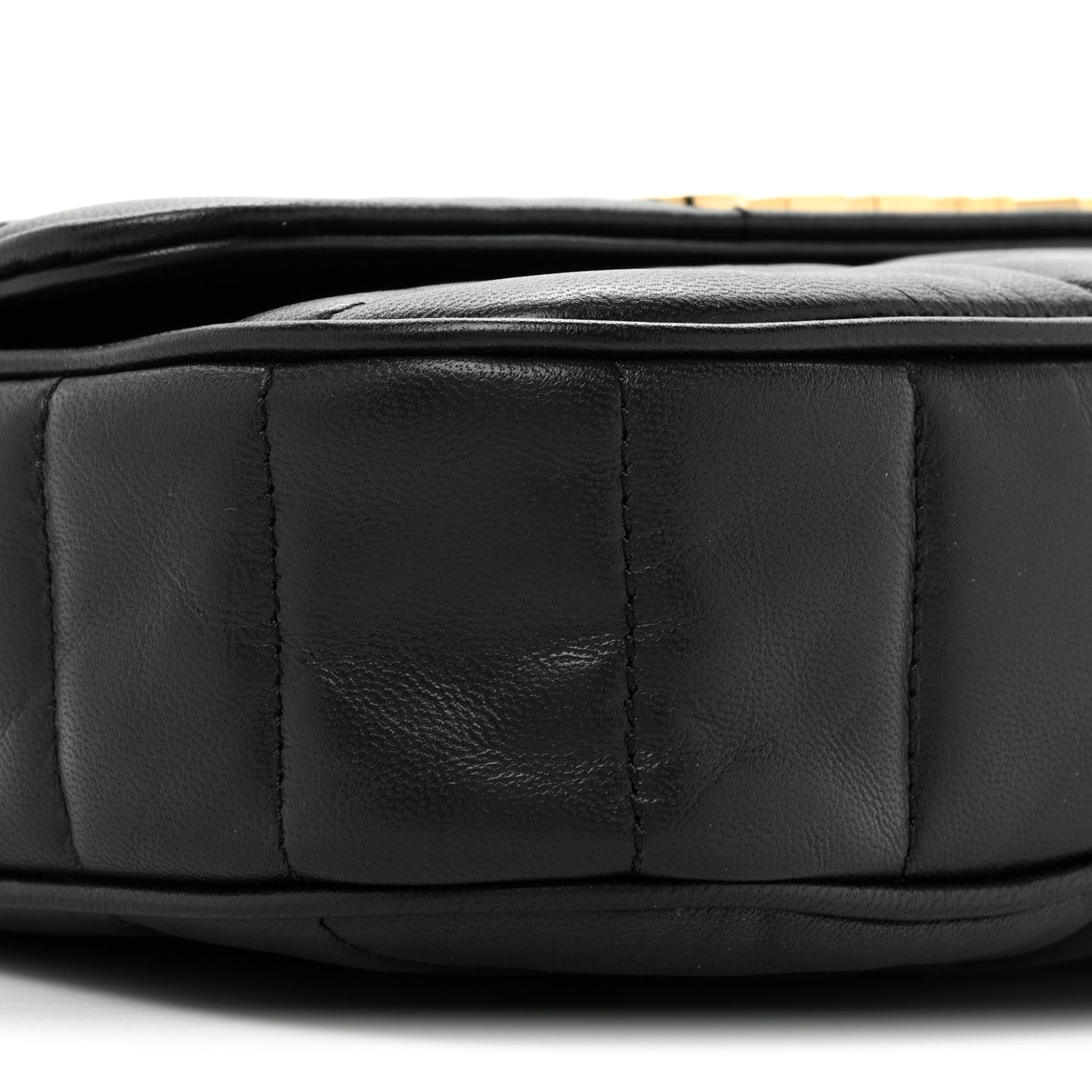 Goatskin Matelasse Chain Shoulder Bag Black