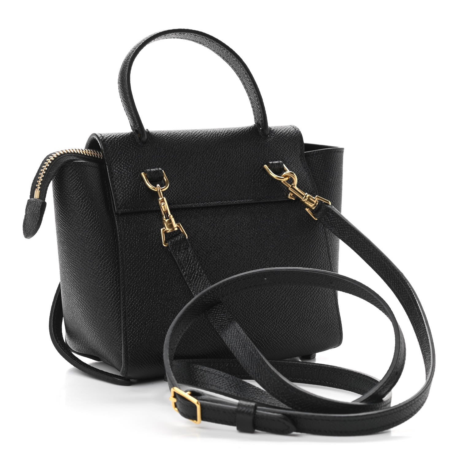 Celine Grained Calfskin Pico Belt Bag Black 2 of 9