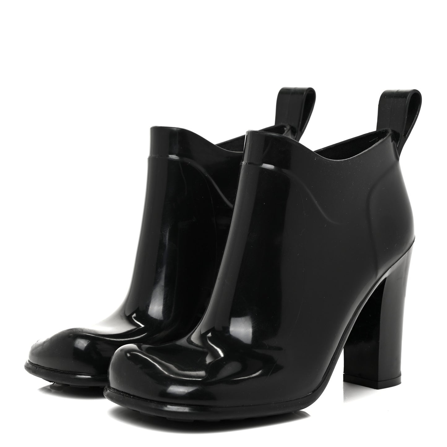 Rubber Shine Ankle Boots 38 Black