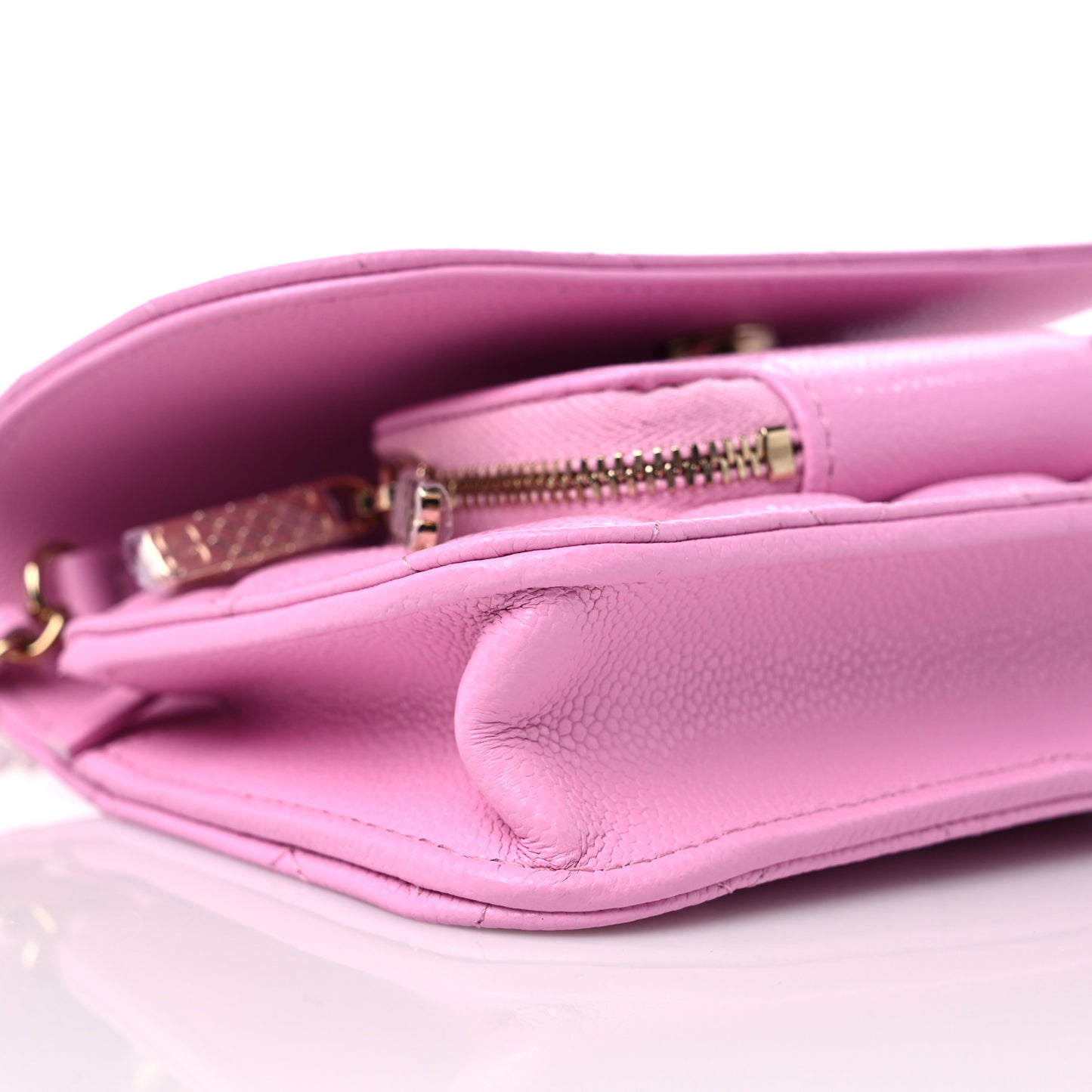 Caviar Quilted Business Affinity Clutch With Chain Flap Lilac