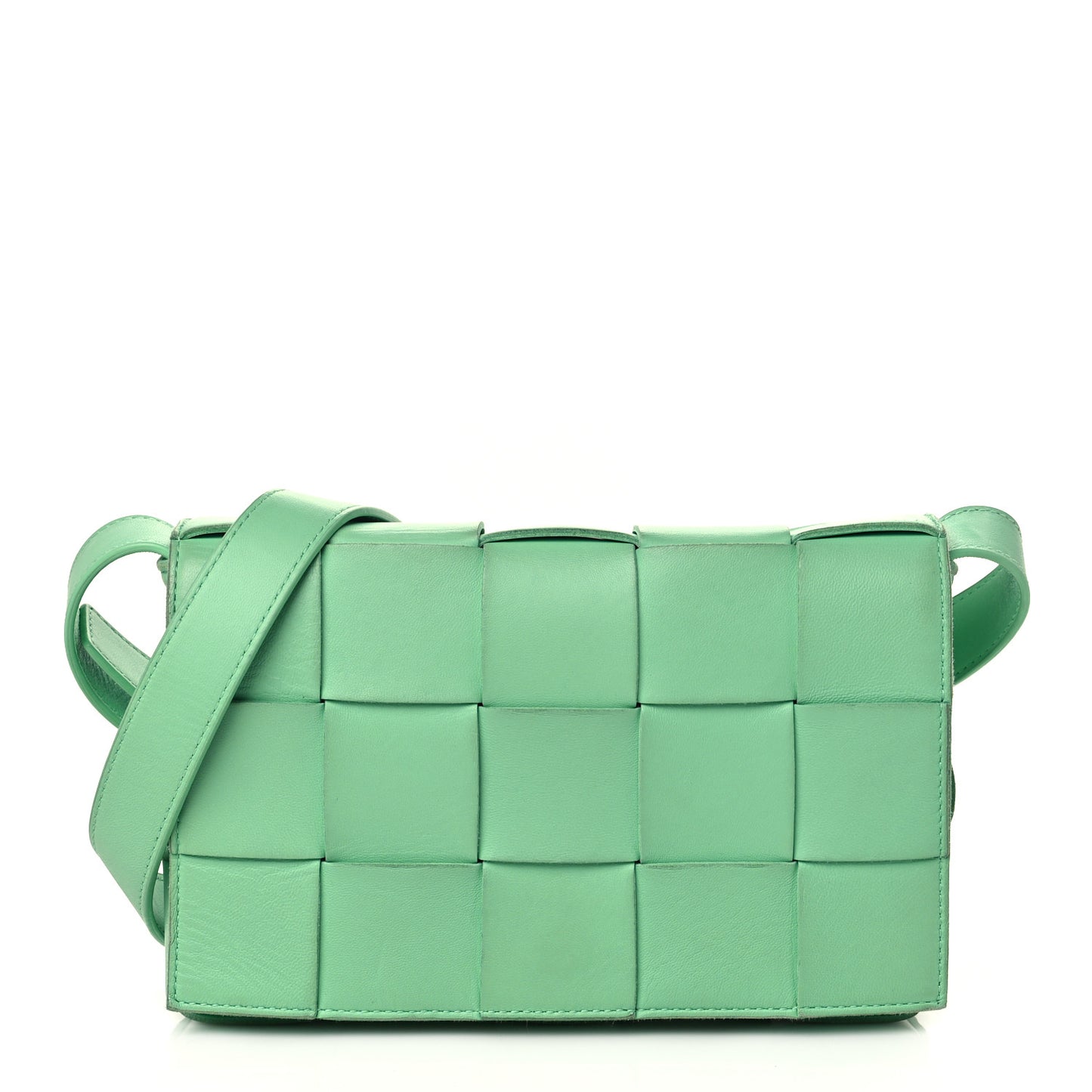 Lambskin Maxi Intrecciato Cassette Crossbody Bag Fountain