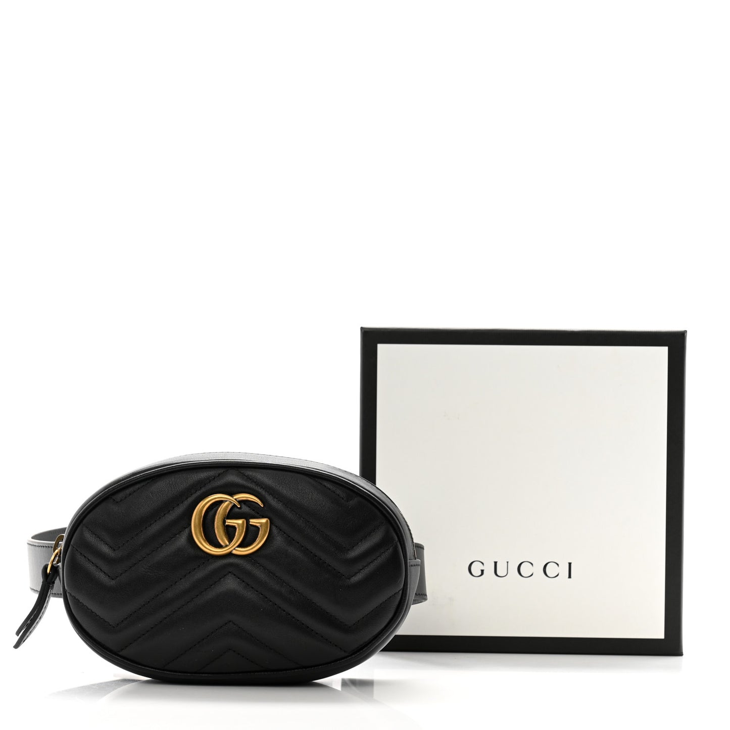 Calfskin Matelasse GG Marmont Belt Bag 105 42 Black