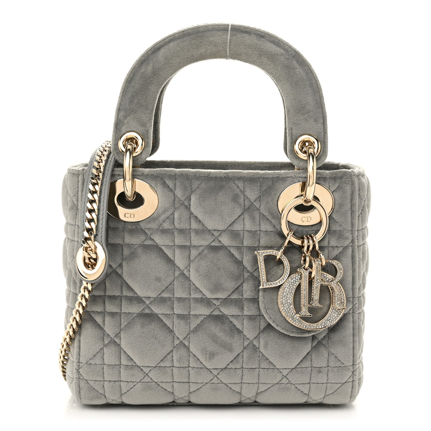 Velvet Mini Lady Dior Gray