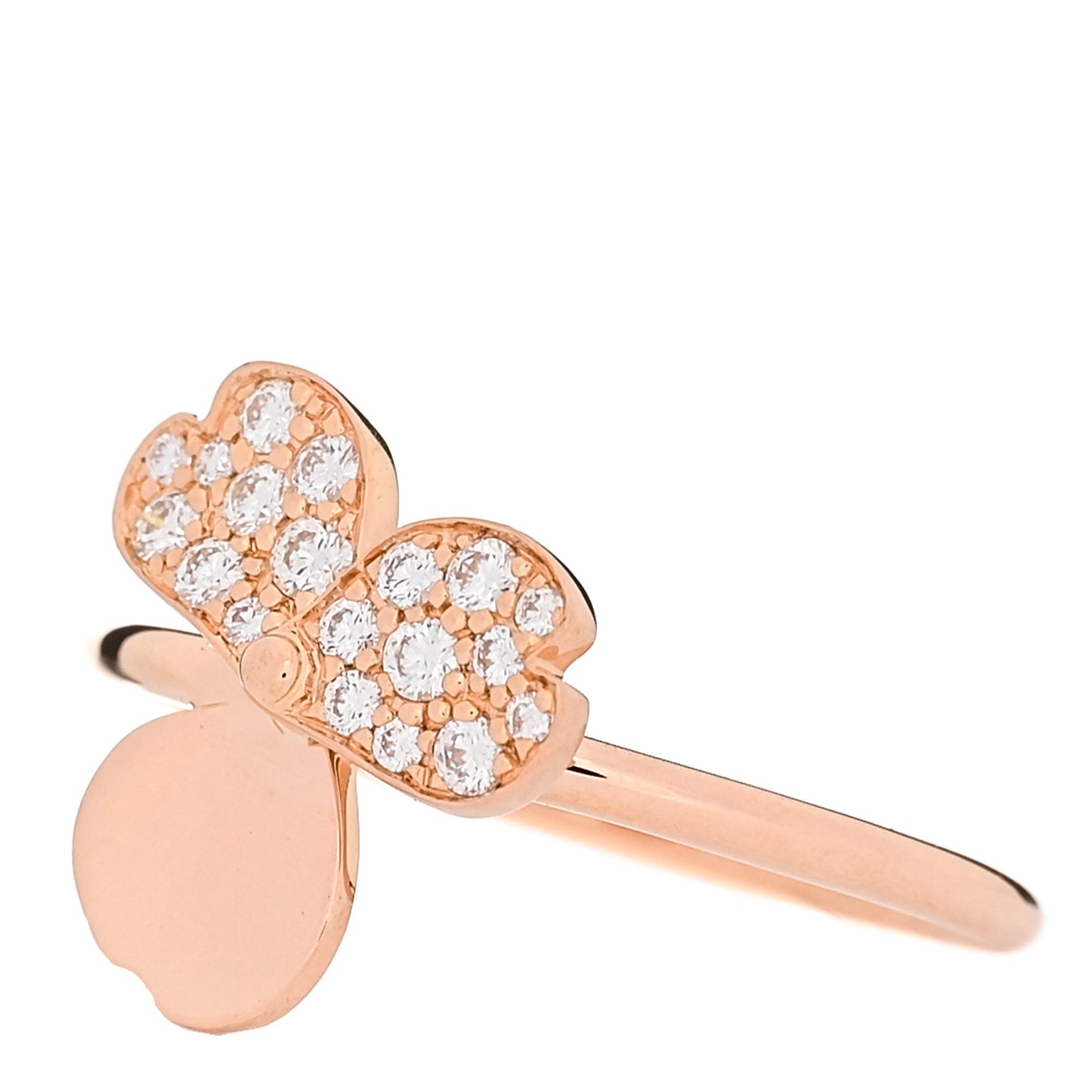 18K Rose Gold Diamond Paper Flowers Ring 52 6