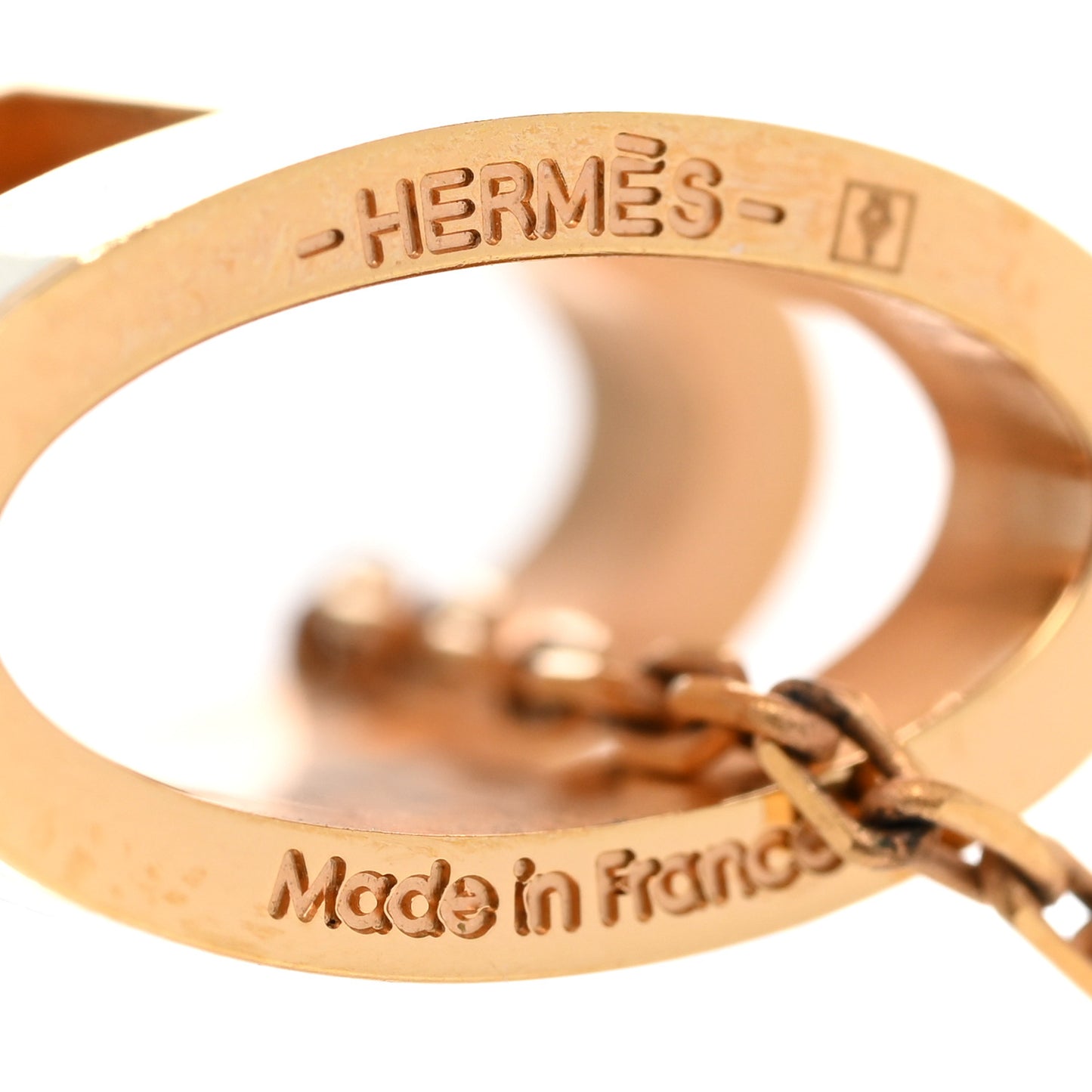 Lacquered Rose Gold Pop H Pendant Necklace White