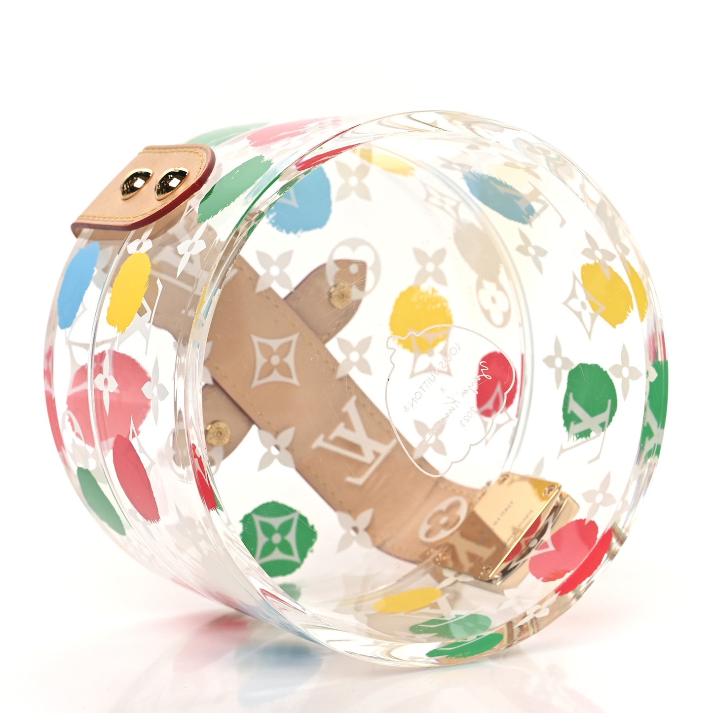 LV x YK Transparent Plexiglass Monogram Painted Dots Box Scott Multicolor