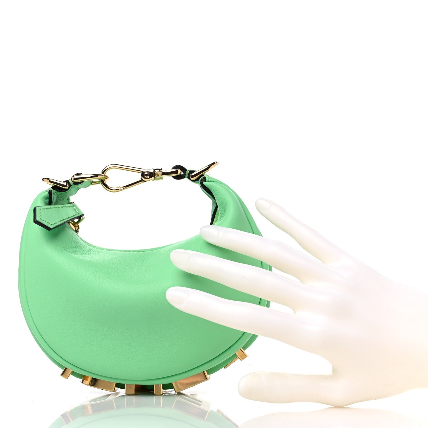 Vitello Grace New Matte Nano Fendigraphy Hobo Charm Edamame