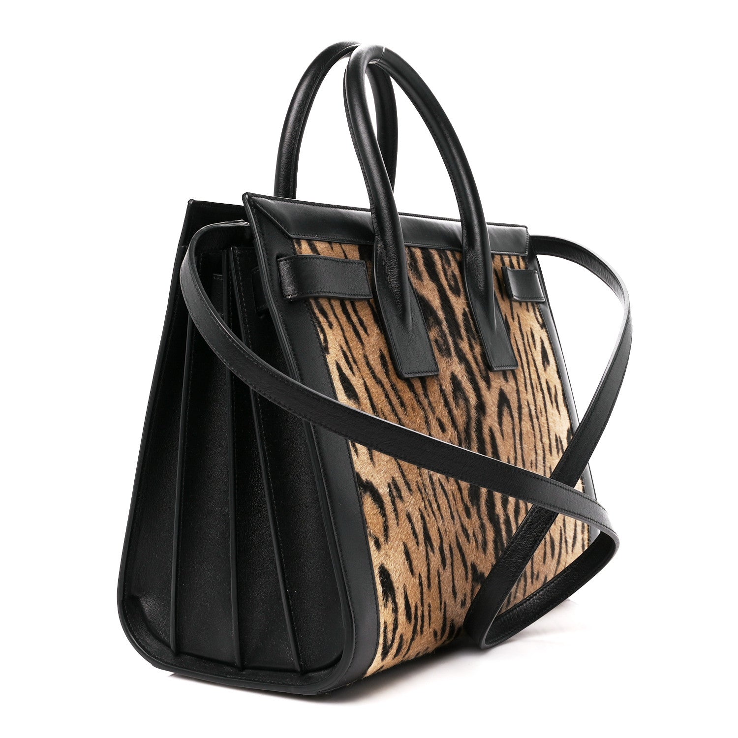 Saint Laurent Calf Hair Leopard Print Small Sac De Jour Black 3 of 12