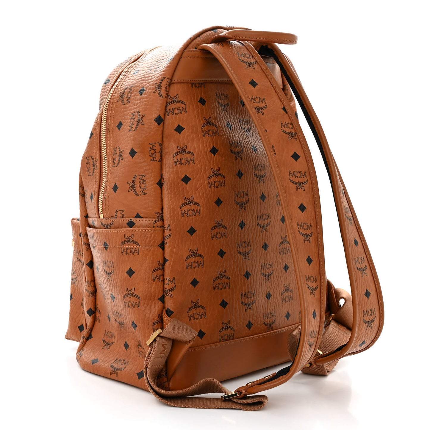 Visetos Medium Stark Logo Stripe Backpack Cognac Red