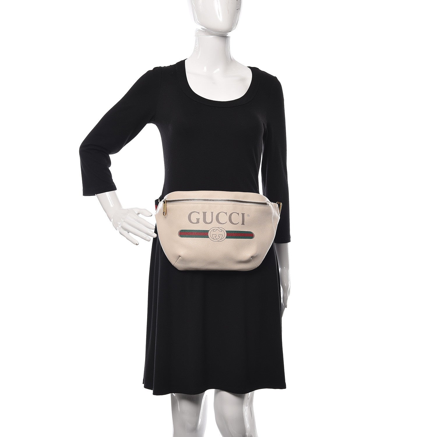 Gucci Grained Calfskin Logo Belt Bag White 2 of 11