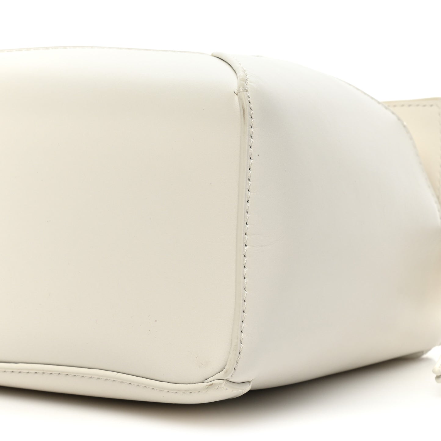 Satin Calfskin Small Puzzle Edge Bag White Glaze