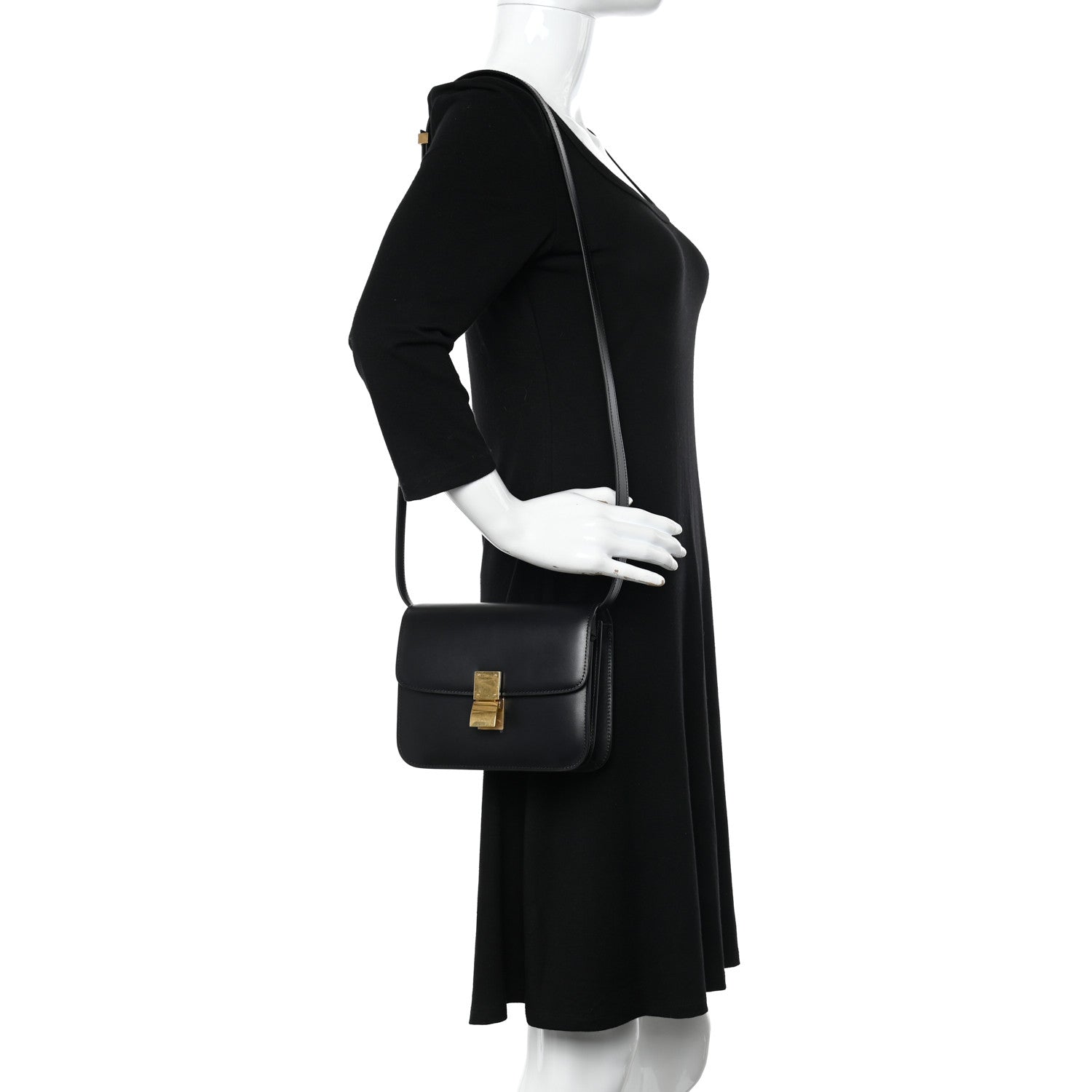 Celine Box Calfskin Teen Classic Box Flap Bag Black 2 of 9
