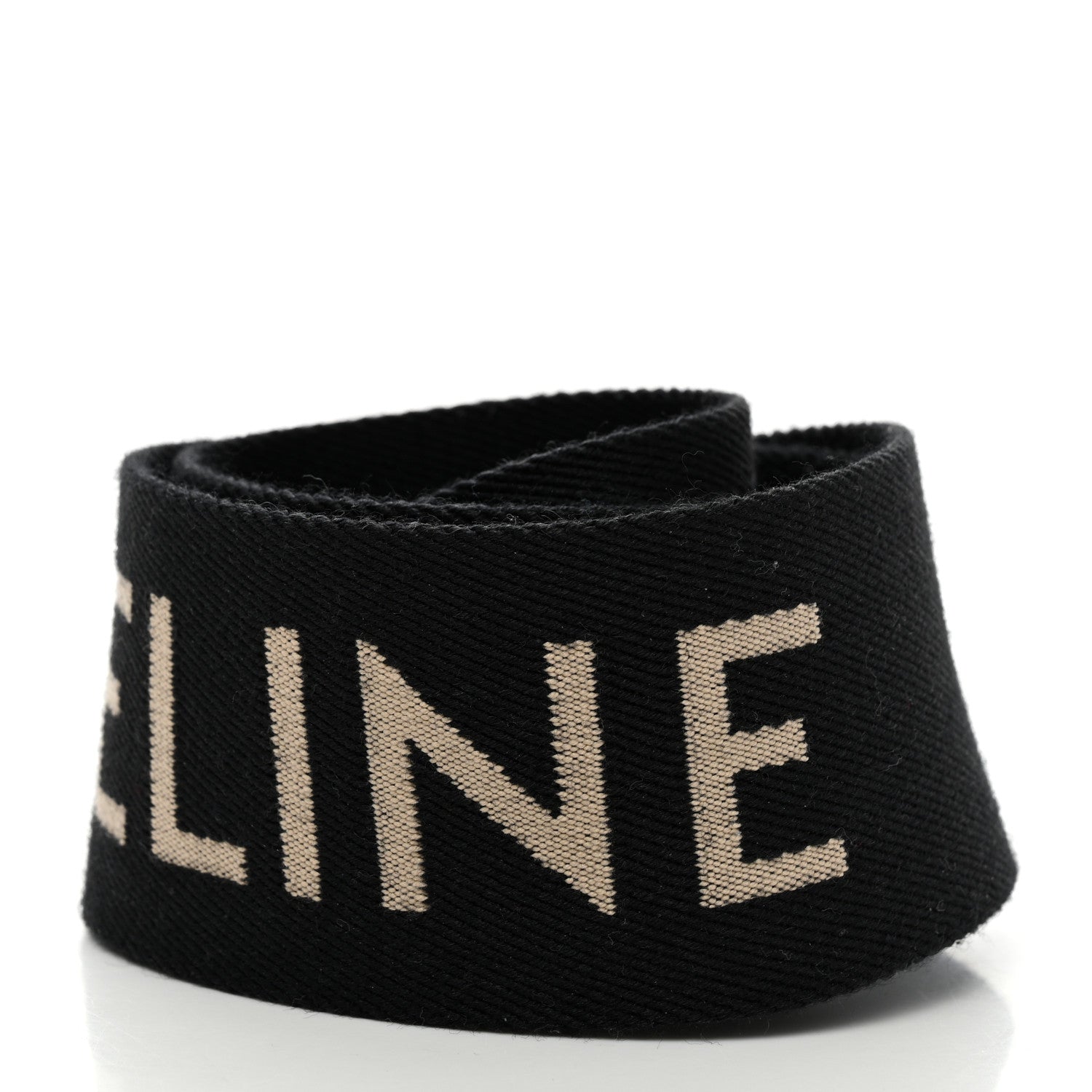 Celine Jacquard Wool Logo Short Strap Black Beige 2 of 6