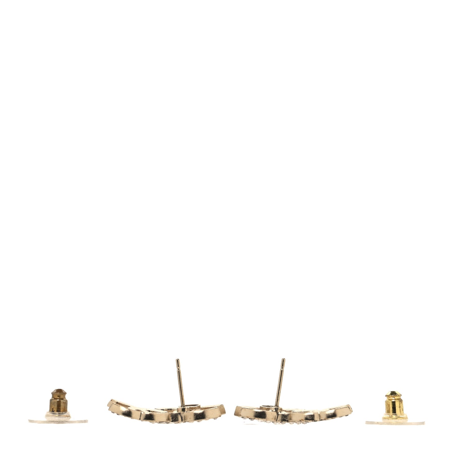 Crystal Double CC Earrings Gold Black