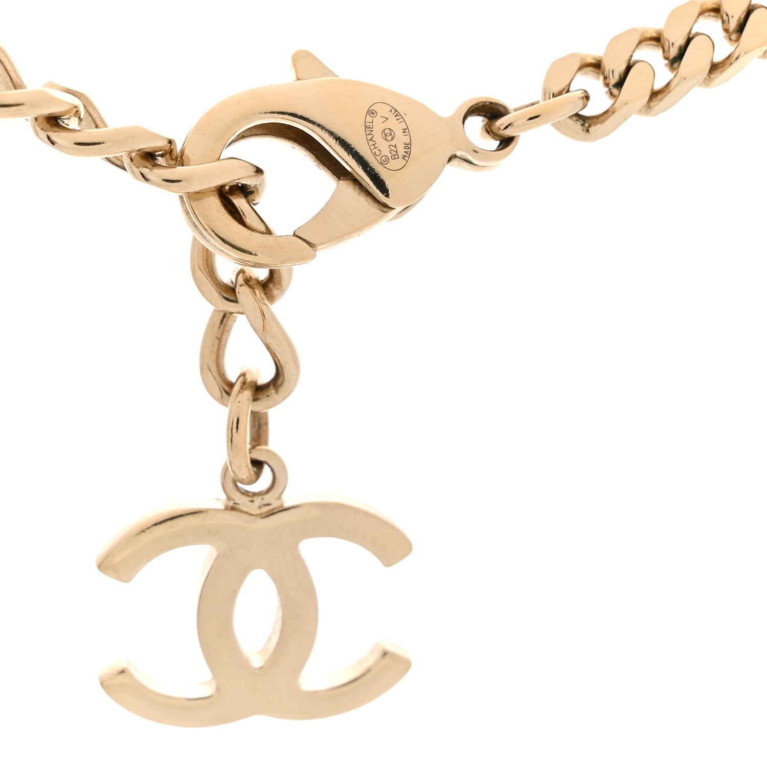 Chanel Crystal Chain CC Link Choker Gold Silver 4 of 5
