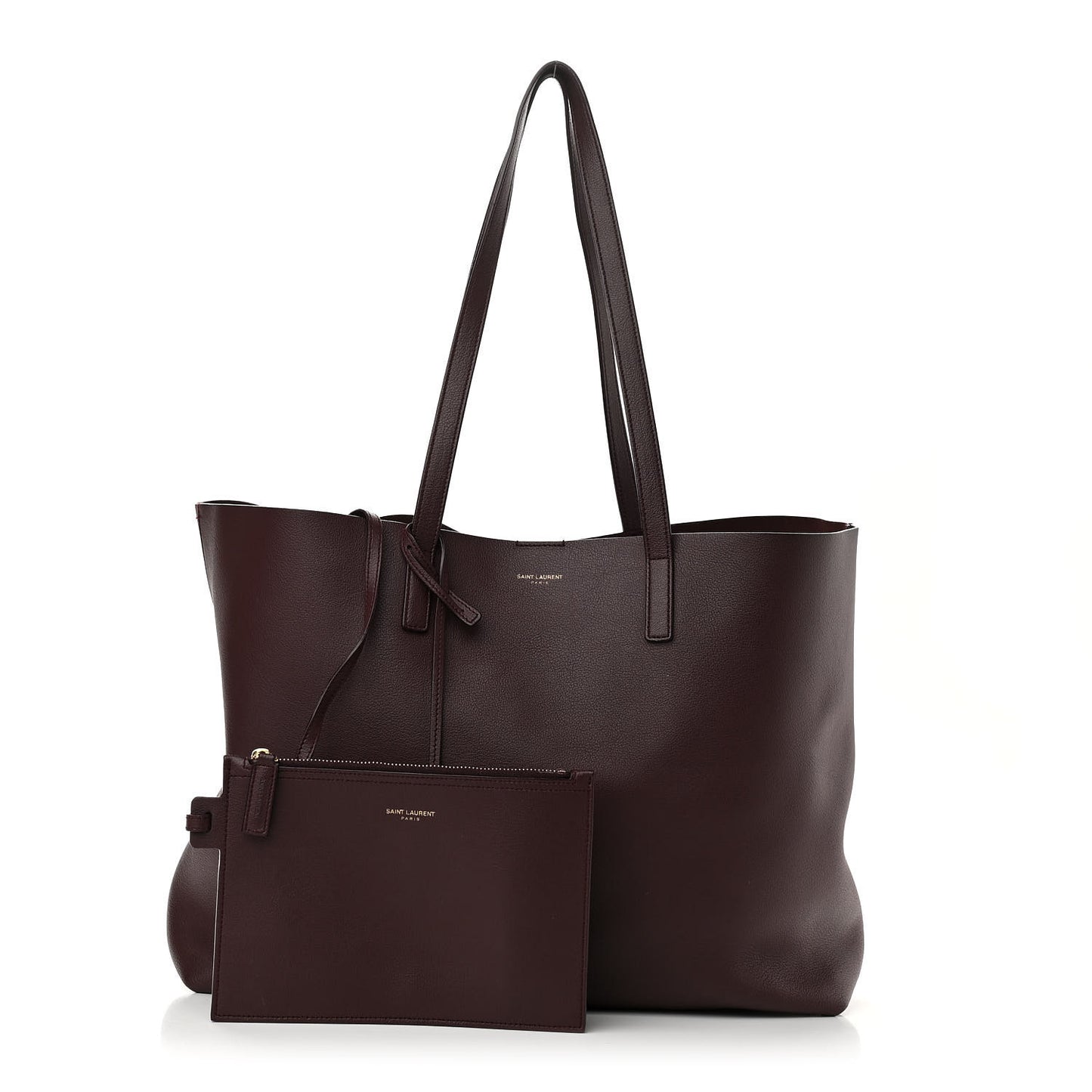 Calfskin Large Shopping Tote Old Bordeaux