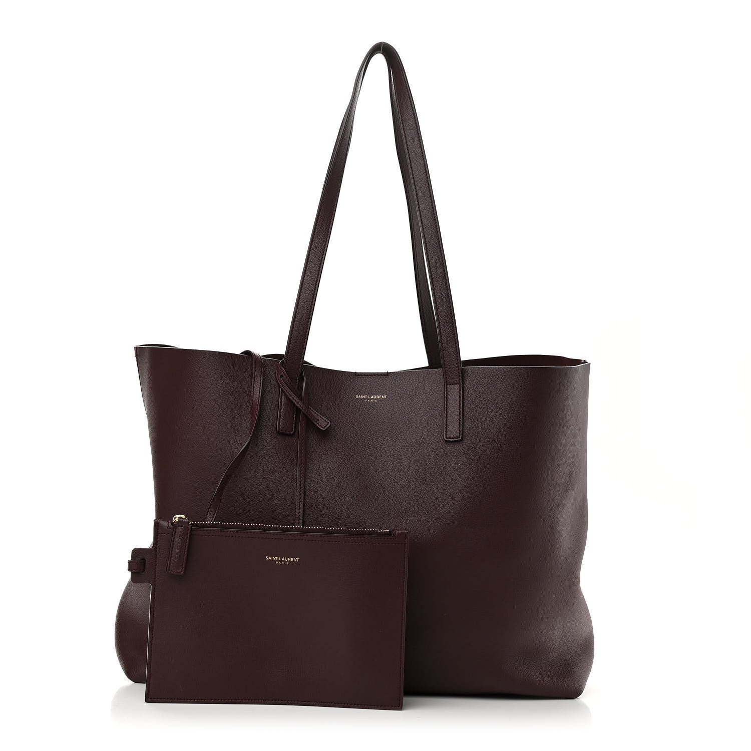 Saint Laurent Calfskin Large Shopping Tote Old Bordeaux 1 of 9