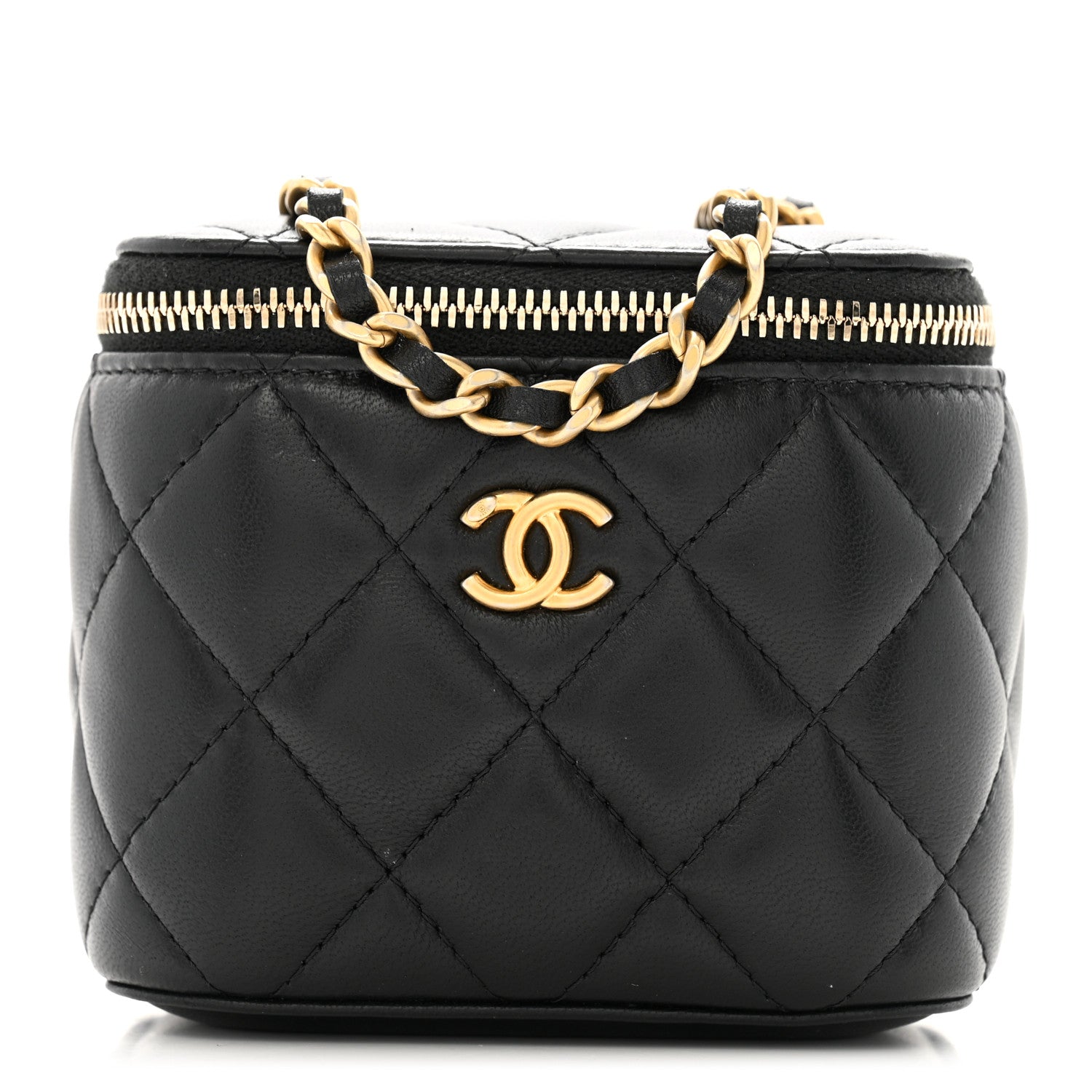 Chanel ケース Chanel Lambskin Quilted Mini Pearl Crush Vanity Case With Chain