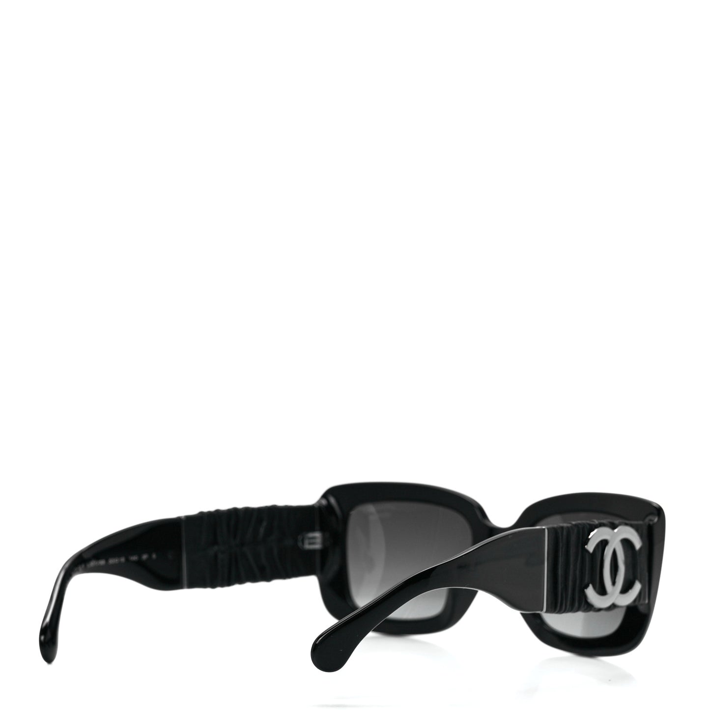 Acetate Calfskin Polarized Square Sunglasses 5473-Q-A Black