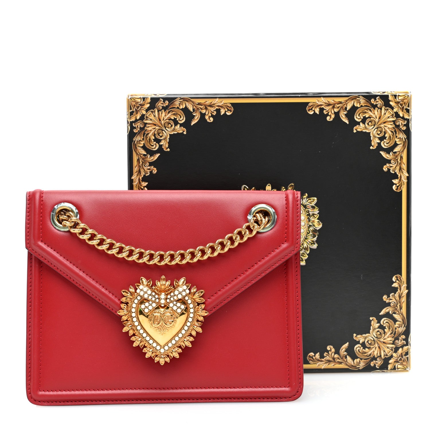 Dolce & Gabbana Smooth Calfskin Mini Devotion Crossbody Bag Rosso Papavero 10 of 10